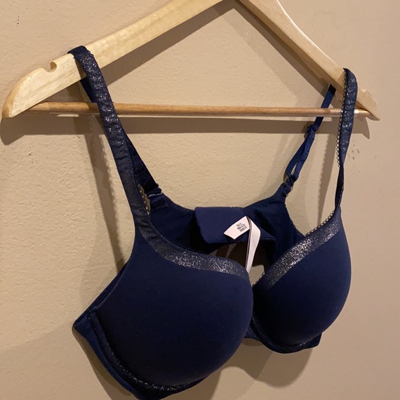 Victoria’s Secret Bra Size 36C Navy w/ silver trim - Picture 2 of 8